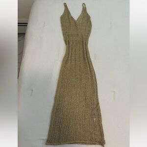 Zara Gold Knit Maxi Dress